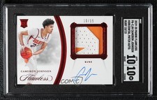 2019-20 Panini Flawless Ruby 10/15 Cameron Johnson SGC 10 GEM Patch Auto 06bg