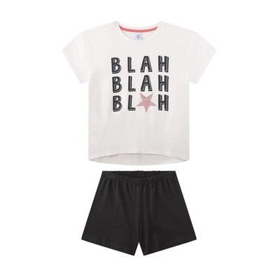 Sanetta Mädchen Schlafanzug, kurz - Teens, Blah, Shorty, Single Jersey, Baumw...