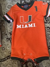 Infant Baby University Of Miami Hurricanes Colosseum Romper Outfit 0-3 Months