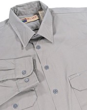 Vintage Big Mac Work Shirt Men's L Tall 16-16.5 Gray Long Sleeve Button Down USA