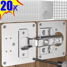 Stainless Steel Cabinet Door Hinge Repair Plate Kit for Kitchen Cupboards
