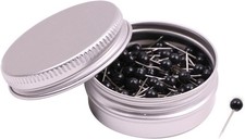 Tupalizy 1/8 Inch Small Round Head Map Tacks Pins for Home inches, Black
