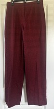 Vintage Liz Claiborne Wool Trousers Pants Womens 8 Red . Lined With Button Zip