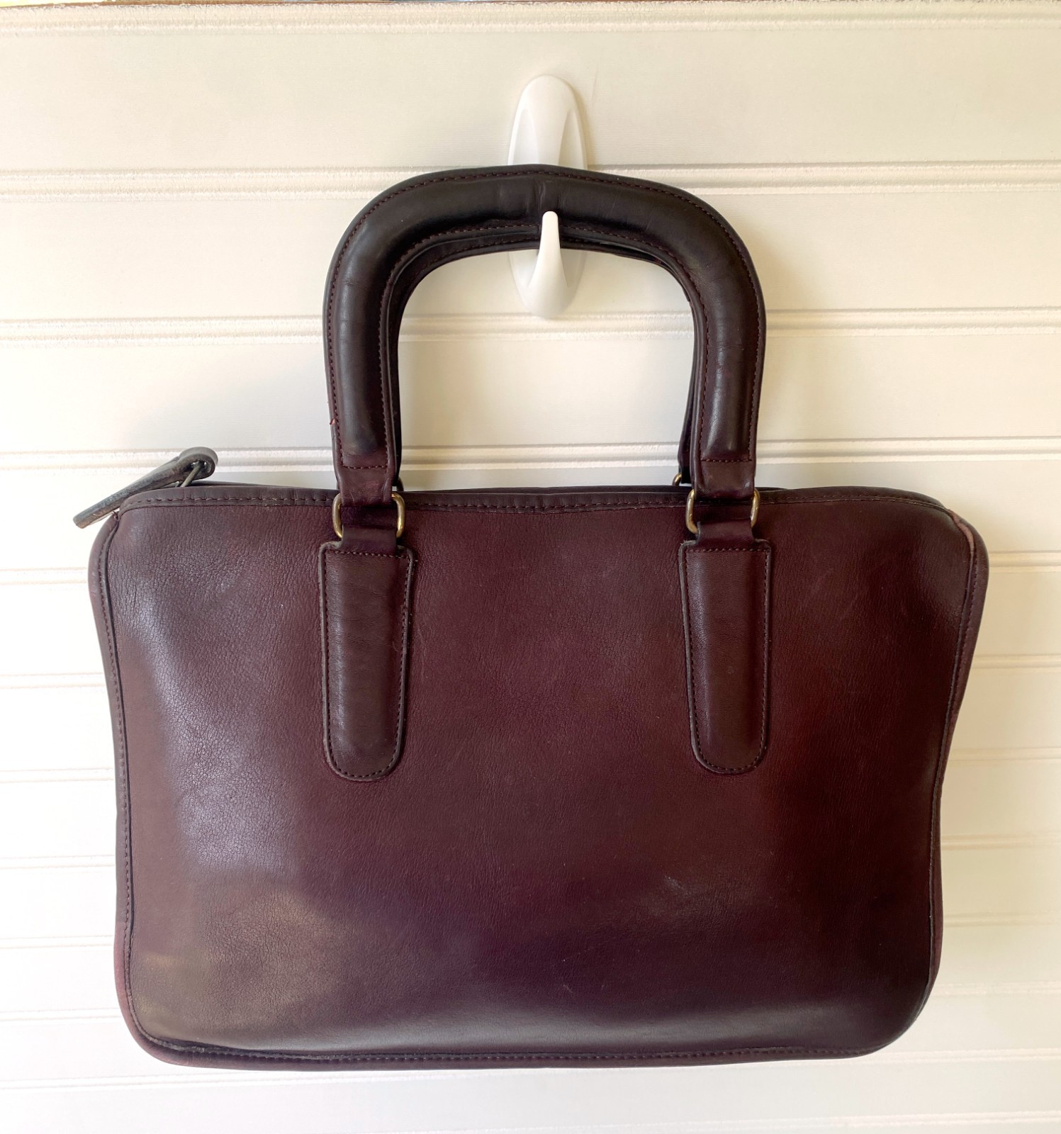Coach Vintage Bonnie Cashin Purple Plum Large Slim Briefcase Shoulder Bag NYC image 3