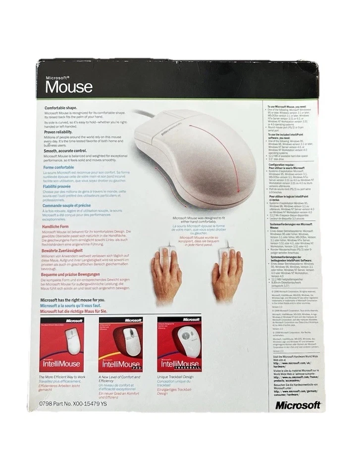 Vintage Microsoft Mouse 2.0 MSE Retro 1999 HDWR WIN32 Computer Maus OVP - Bild 2 von 4