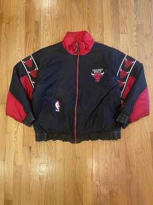 Vintage Chicago Bulls Pro Player Jacket NBA Puffer Sz XL Reversible Hooded