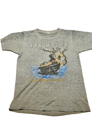 Joe Walsh   You Bought It, You Name It   Tour 1983 - Gray Shirt Small Distressed