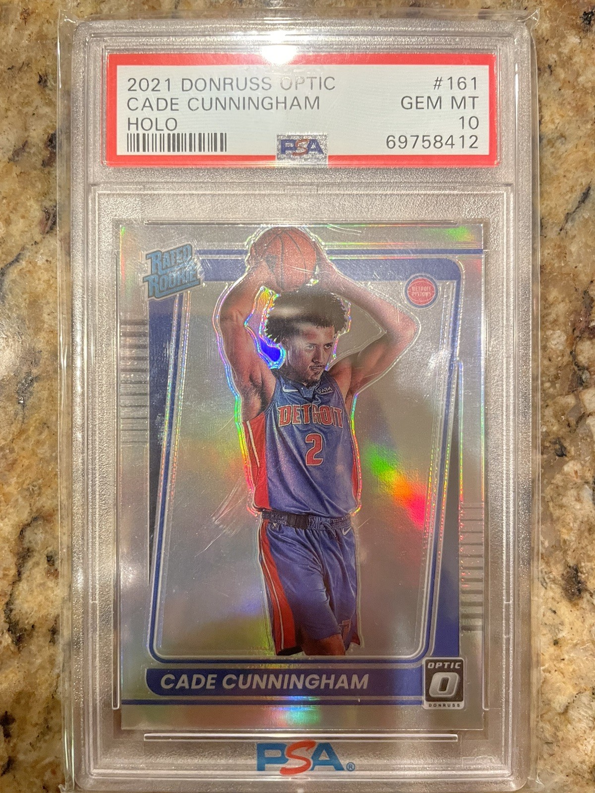 Cade Cunningham 2021 Donruss Optic HOLO Prizm Rookie Card RC #161 PSA 10 Invest!