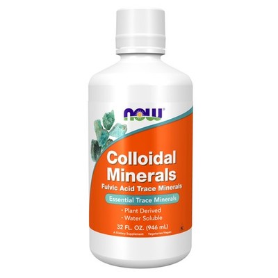 NOW Foods Supplements, Colloidal Minerals 32 Fl Oz (Pack of 1), Clear/Amber