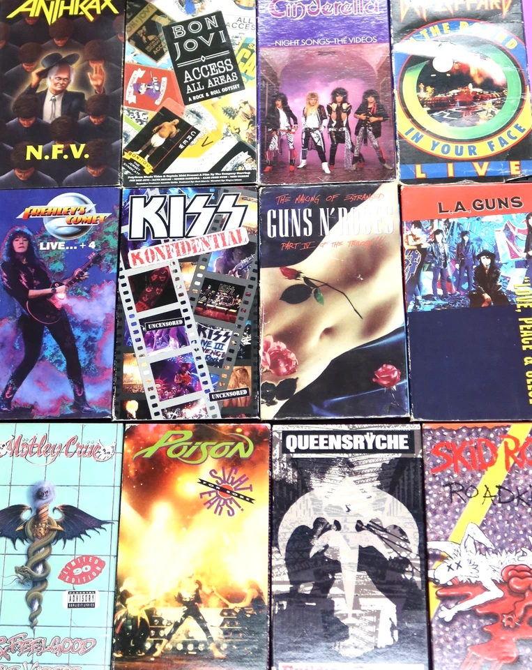 Pick and Choose Heavy Metal, Glam, Rock Music VHS Tape Bundle (Buy 2 Get 1) - Image 1 of 1
