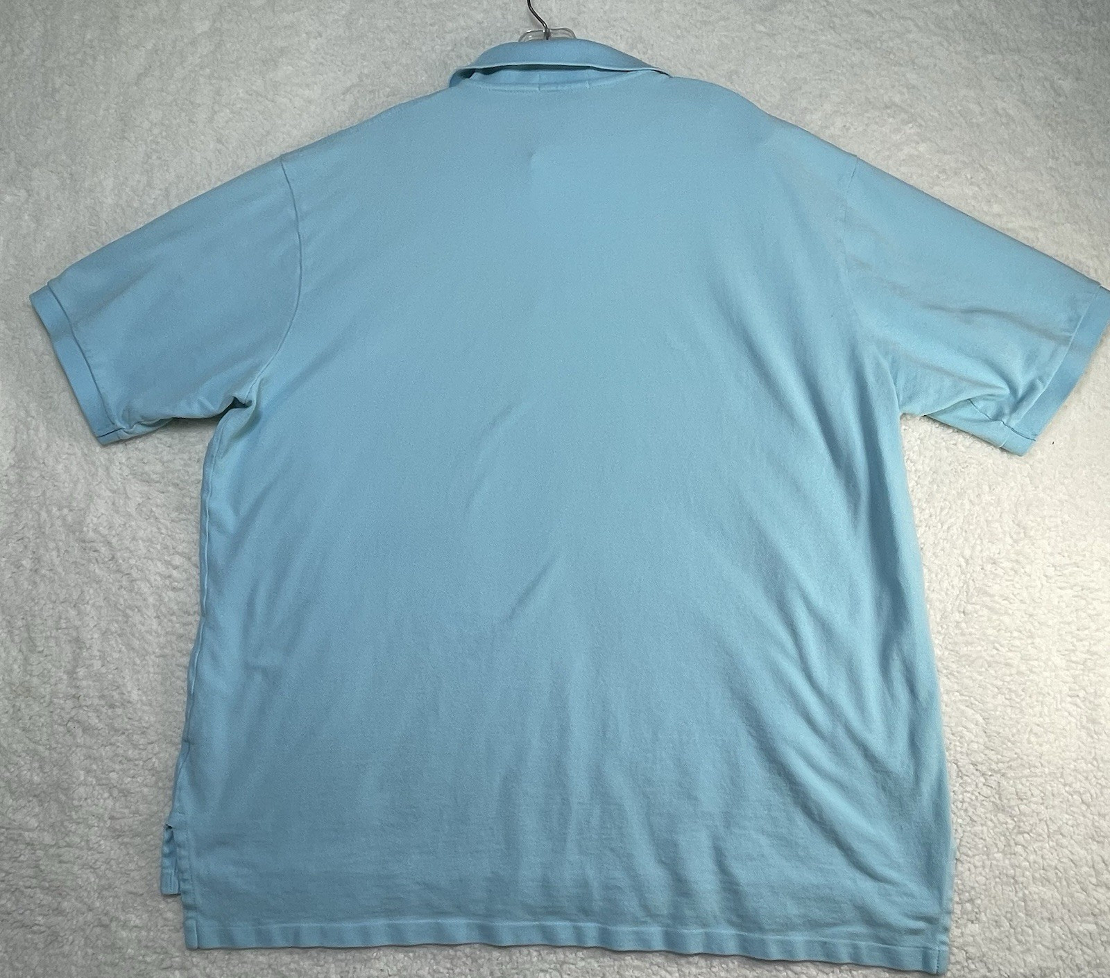 Polo Ralph Lauren Shirt Mens 2XLT Tall Blue Short Sleeve Polo Shirt 90s Y2K thumbnail 2