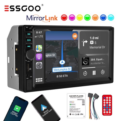 Autoradio 2 DIN 7" CarPlay Android Auto BT Manos Libres FM AUX SD y Pantalla HD - Imagen 17 de 20