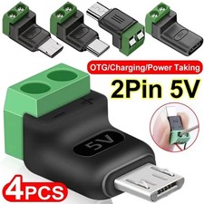 USB C to 2 Pin Terminal Adapter Solderless Screw Connector 5V Charging Block