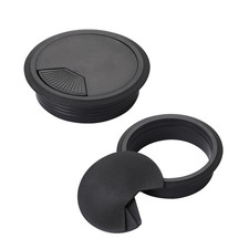 2PCS Black Cable Grommets Desk Hole Cover 60mm 2-3/8 Inch Desk Hole Grommet Tabl