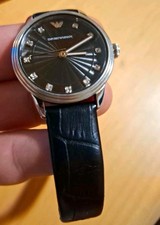 Orologio da polso donna Emporio Armani quarzo AR-1618 acciaio inox pelle nero 50 m