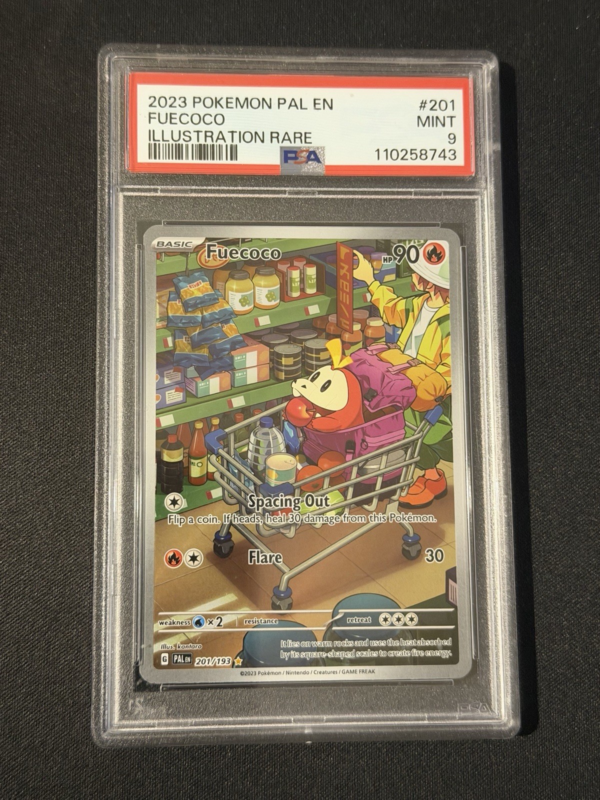 Fuecoco 201/193 Sv02 Paldea Evolved Illustration Rare PSA9