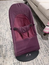 BabyBj rn Bjorn Bouncer Balance Soft Ergonomic Seat In Plum/Cotton Blend