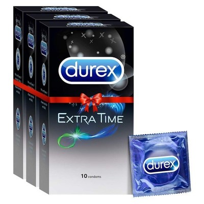 Durex Extra Time Condoms for Men/10 Count (Pack of 3)