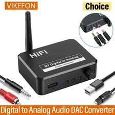 Bluetooth 5.0 Digital to Analog Audio DAC Converter with Dual Device Link