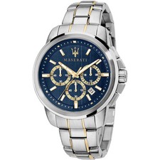 Orologio Maserati Successo Cronografo uomo R8873621016 Acciaio Oro Blu 45 mm