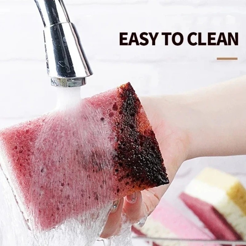 Scouring Sponge Red 5/10pcs High Density Sponge Cleaning Cloth Non-Greasy Dishwashing ...