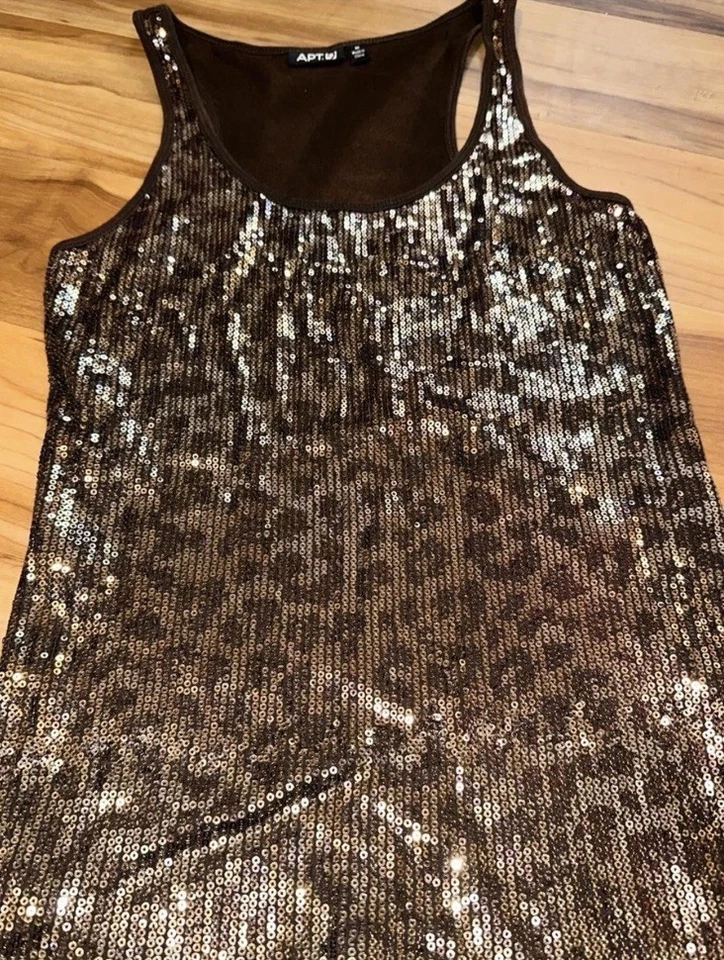 Camiseta sin mangas marrón brillante con estampado de leopardo espalda cruzada algodón Pima talla M Y2K glamour Foto 4 de 4