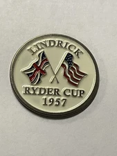1957 Ryder Cup 1" Coin Style Golf Marker - Lindrick Golf Club - A Beauty!