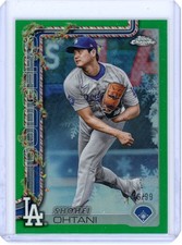 2025 Topps Chrome Holiday Shohei Ohtani Green Pitching Refractor /99 Dodgers