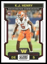 2023 Score #393 K.J. Henry RC Rookie Washington Commanders