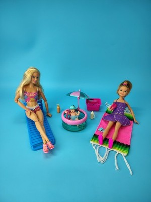 Mattel Made To Move Barbie Stacie My Mini Baby S2 Baby Boy Doll Lot Beach Access