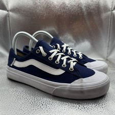 Size 8 Vans Off The Wall Womens Blue White Low Top Lace-Up Sneaker Shoes 721277