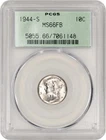 1944 S 10C Mercury Silver Dime PCGS MS66 FB Full Split Band Uncirculated Coin