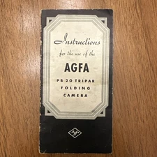 Instruction manual AGFA PB 20 Tripar folding camera Vintage