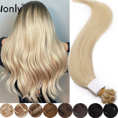 1G Keratin Flat U-Tip Real 100% Remy Russian Human Hair Extensions Bondings Nail