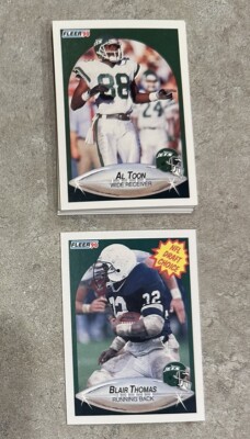 1990 FLEER New York Jets 12 Card Team Set + Bonus NFL Draft Choice Card