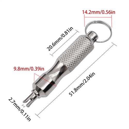 Pocket Valve Core Removal Tool Keychain Portable Automotive Tire Valve Stem Tool - Foto 2 di 12