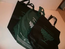 3 reusable shopping bag green and black 14" w x 15" H x 8 1/2" Deep