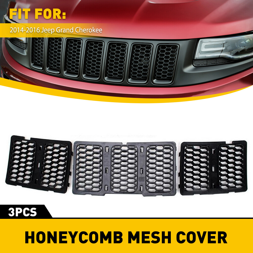 For Jeep Grand Cherokee 2014+Black Honeycomb Mesh Grille Insert Trim Accessories