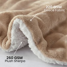 Fluffy Sherpa Fleece Blanket Soft Warm Reversible Large Sofa Bed Throw Blankets