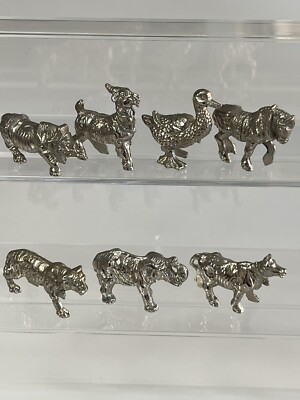 Ü Eier 7 Metallfiguren original Haustiere 1985 Chrom Top Zustand Rarität Ü Ei