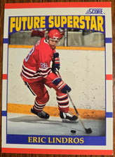 1990-91 Score Eric Lindros Future Superstar Rookie Card RC #440 Mint HOF. rookie card picture