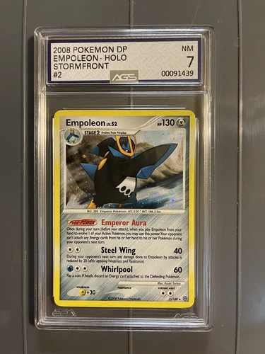 2008 Pokemon Diamond & Pearl Stormfront 2 Empoleon Holo Rare AGS 7