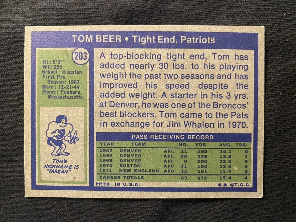 1972 Topps - #203 Tom Beer | eBay