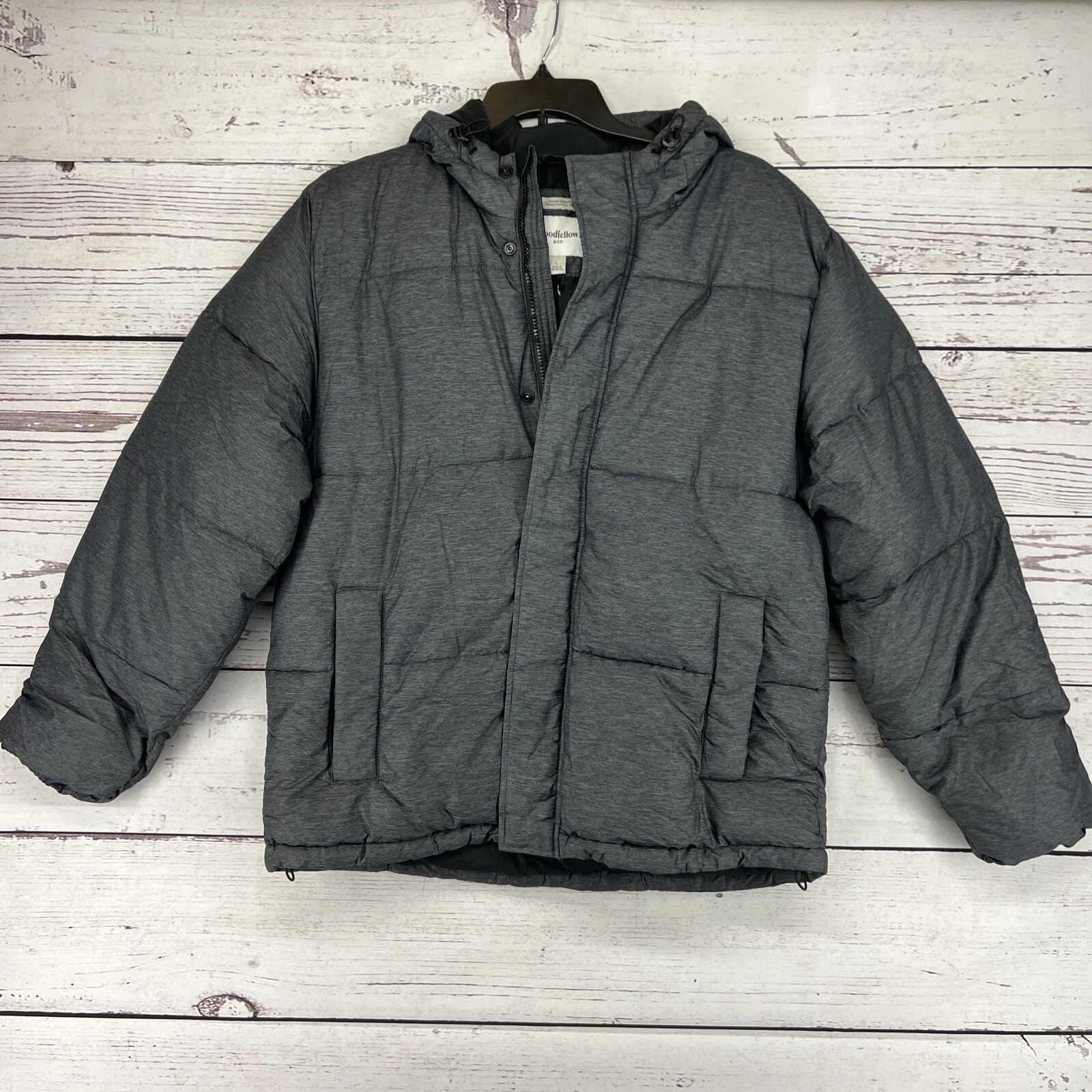 Men’s Midweihgt Puffer Jacket Goodfellow & Co Gray L