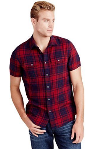 True Religion Men's Western Plaid Slim 