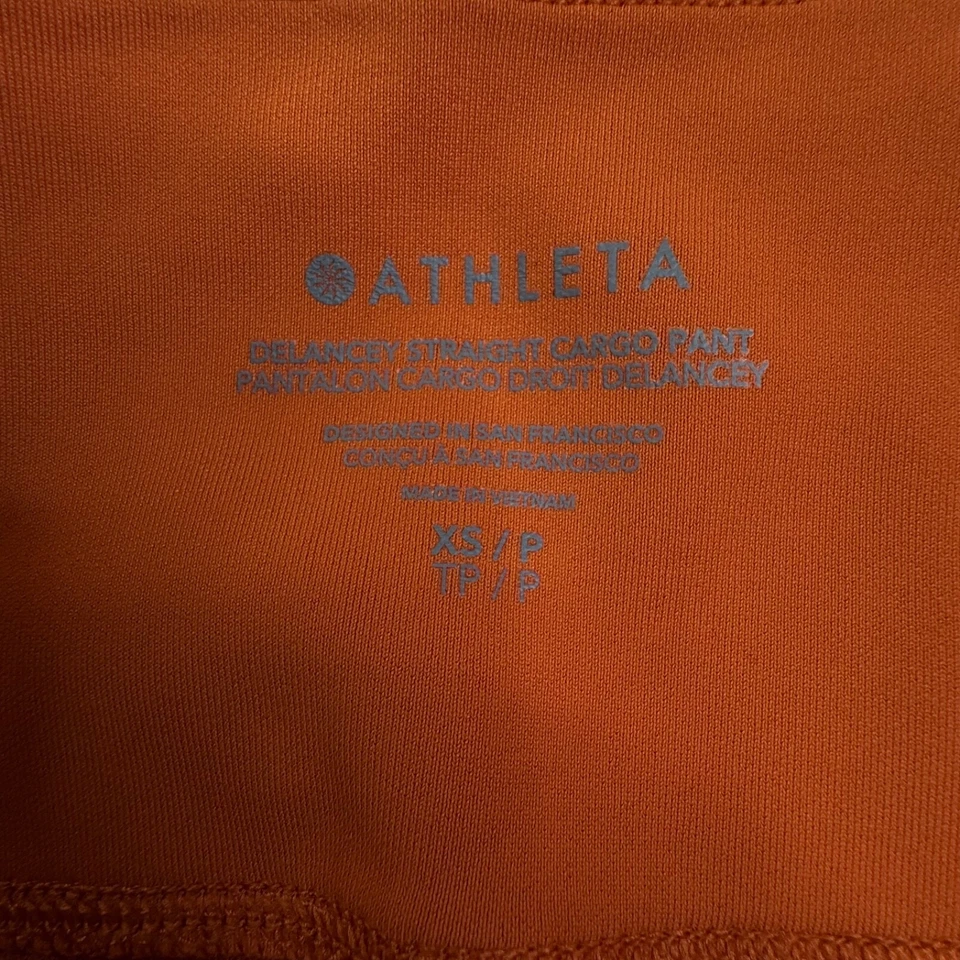 Pantalón cargo recto Athleta Delancey naranja para mujer XS Petite Foto 3 de 4