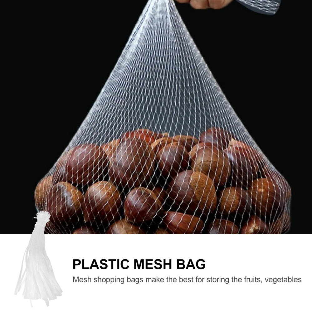 100PCS Reusable Fruit Vegetables Packaging Net Food Packaging Bag