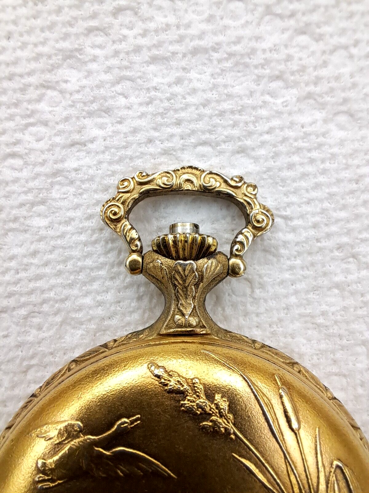 ANDRE' RIVALLE POCKET WATCH 17 JEWELS SWISS MADE BIRD DUCK AND DOG | eBay