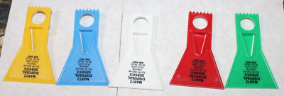 LOT OF 5  Plastic Ice scraper MARTZ DISPOSAL SERVICE, BUTTE, MT Clip On Visor