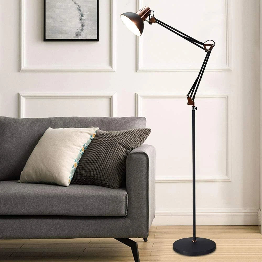 Metal Floor Lamp Adjustable Architect Swing Arm Industrial